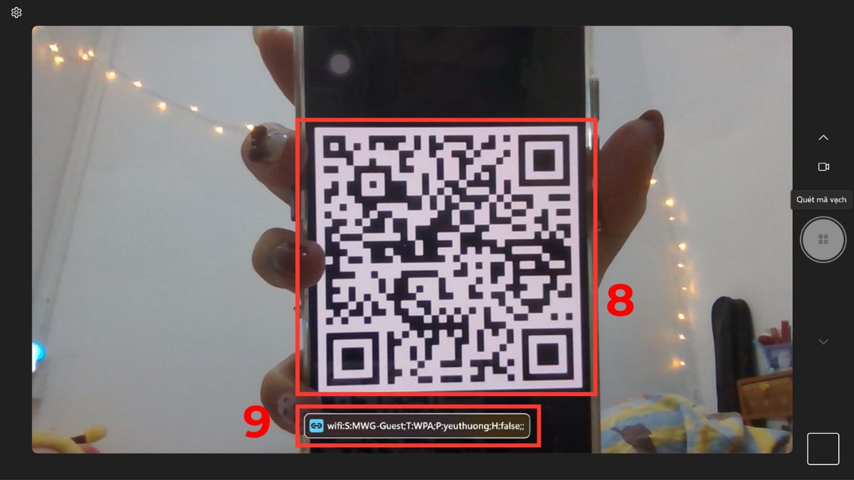 cách quét mã QR WiFi trên laptop bằng windows camera bước 4