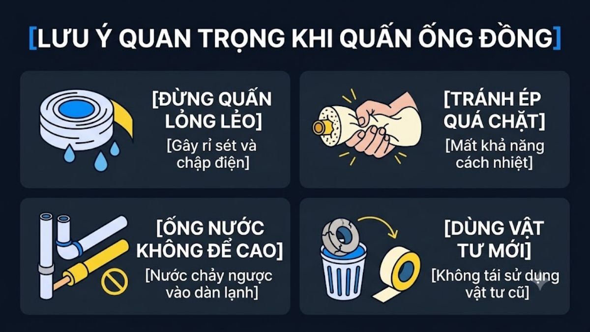 Lưu ý quan trọng và sai lầm cần tránh khi quấn