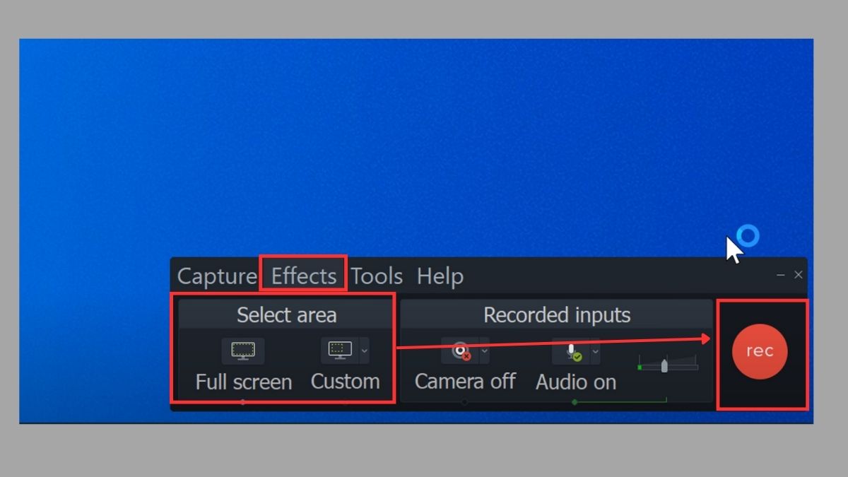 cách quay màn hình máy tính bằng camtasia studio - bước 2