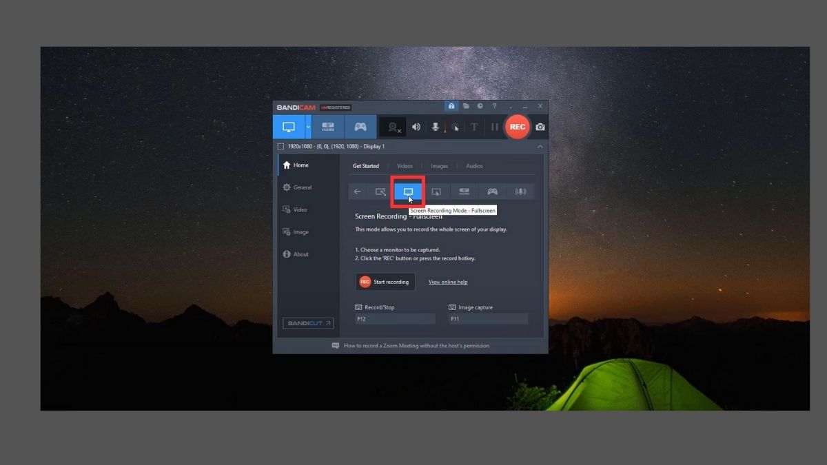 cách quay màn hình máy tính bằng bandicam - bước 1