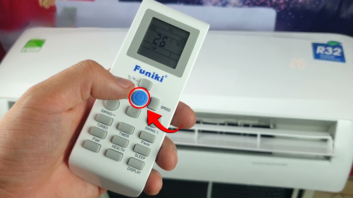 cách sử dụng điều khiển điều hòa funiki - nút on