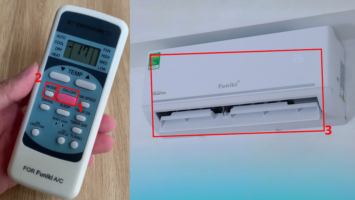 cách sử dụng điều khiển điều hòa Funiki khi bật điều hòa đúng cách