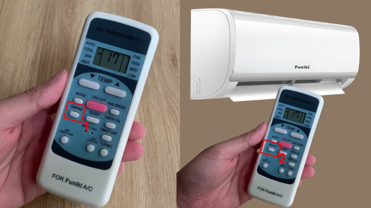 cách sử dụng điều khiển điều hòa Funiki - cách điều chỉnh hướng gió dọc