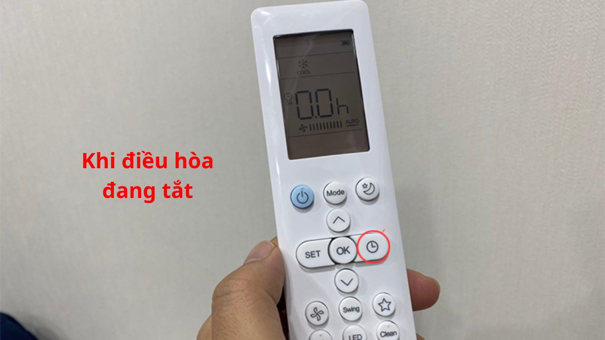 cách sử dụng điều khiển điều hòa Funiki - cách sử dụng hẹn giờ thông minh bước 1