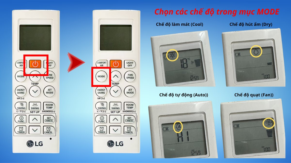 cách sử dụng điều khiển điều hòa lg để chỉnh nhiệt độ phù hợp
