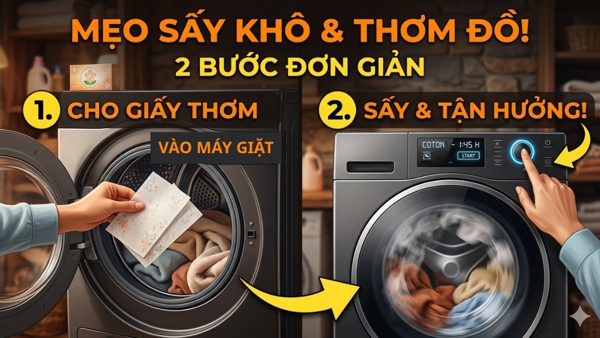Cách sử dụng giấy thơm cho máy giặt thường