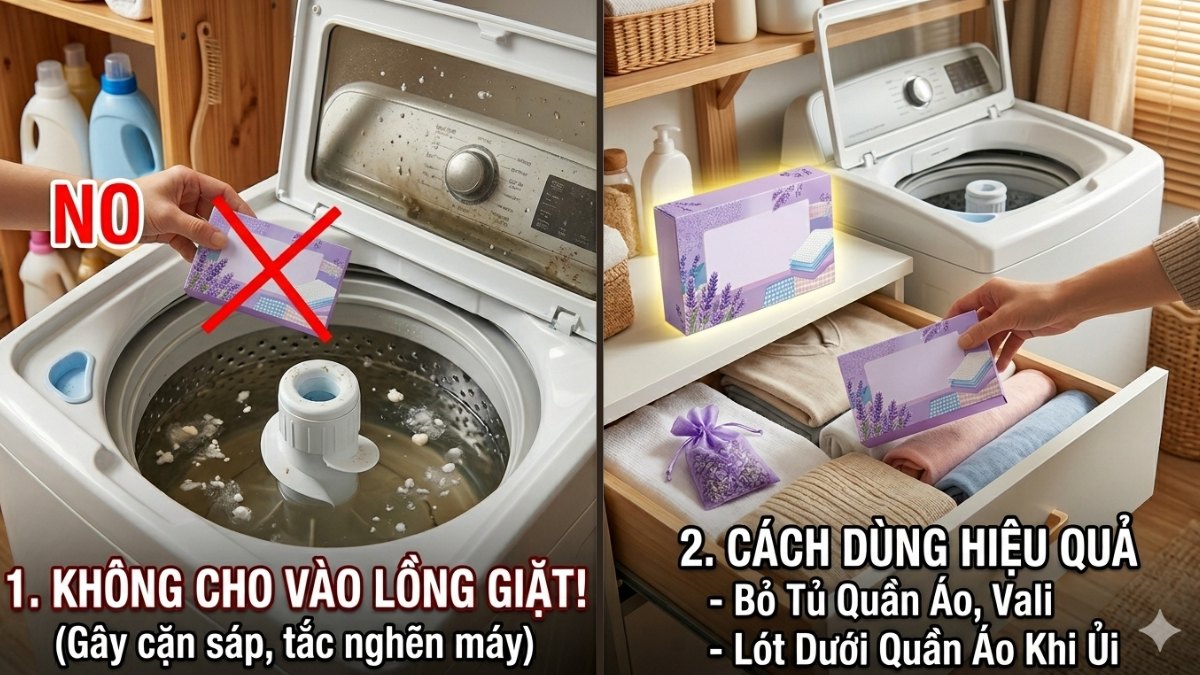 Cách sử dụng giấy thơm cho máy giặt đơn giản