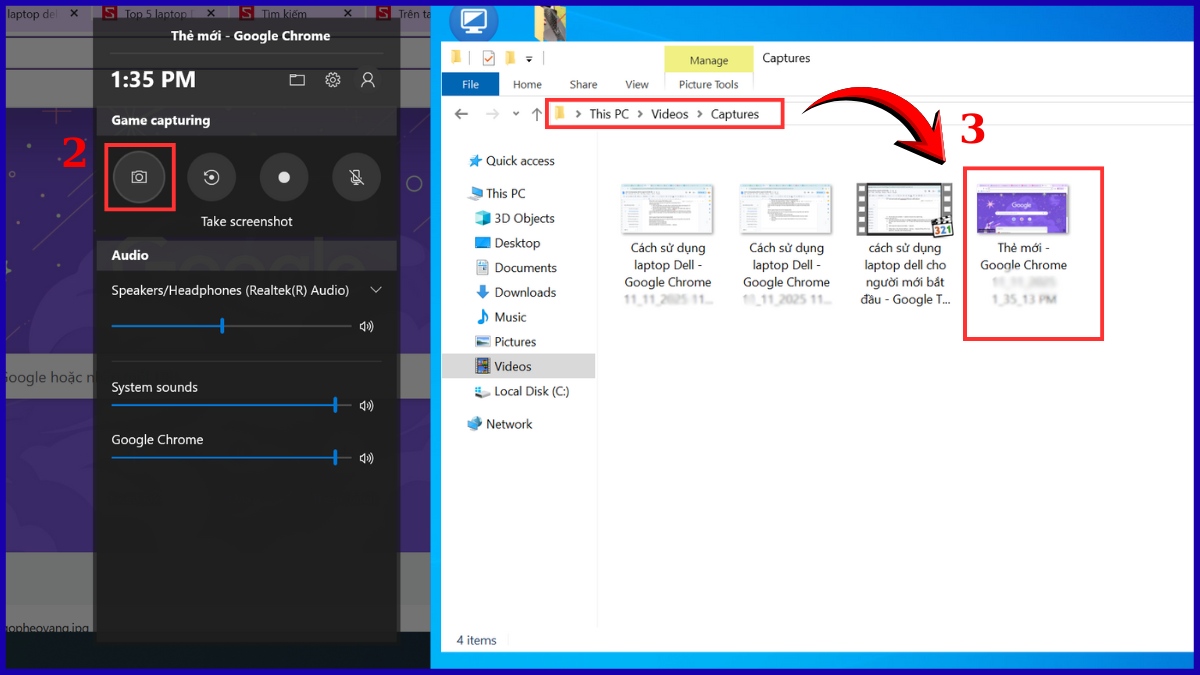 Cách quay/chụp màn hình laptop Dell bước 2