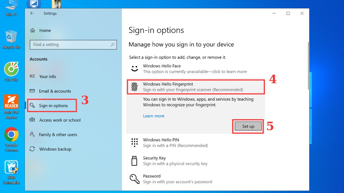 cách sử dụng laptop dell cho người mới bắt đầu bằng khóa vân tay bước 3