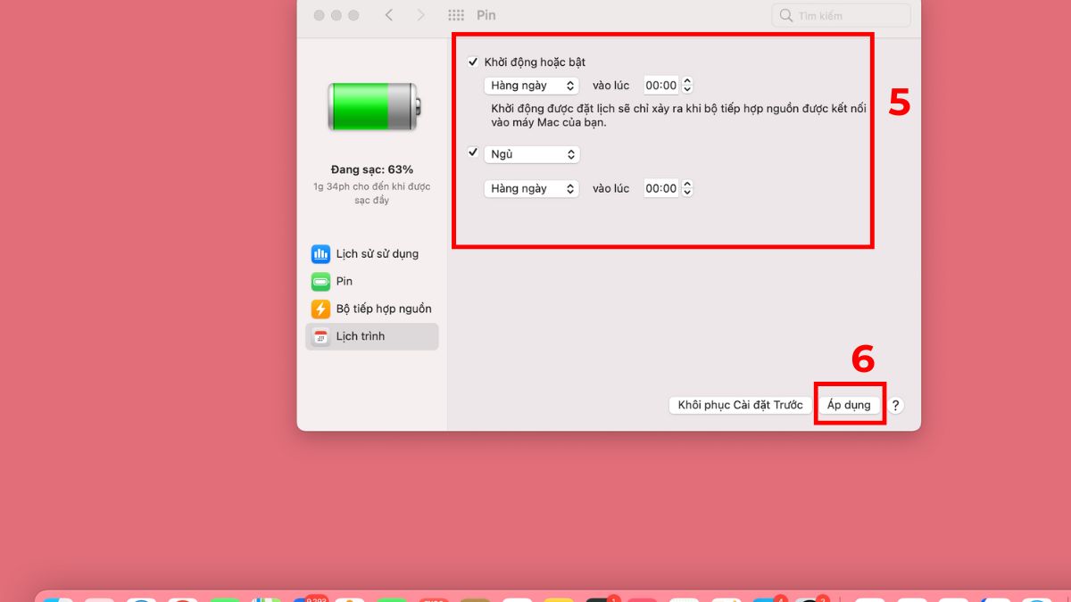 cách sử dụng MacBook bằng cách hẹn giờ bật, tắt bước 4
