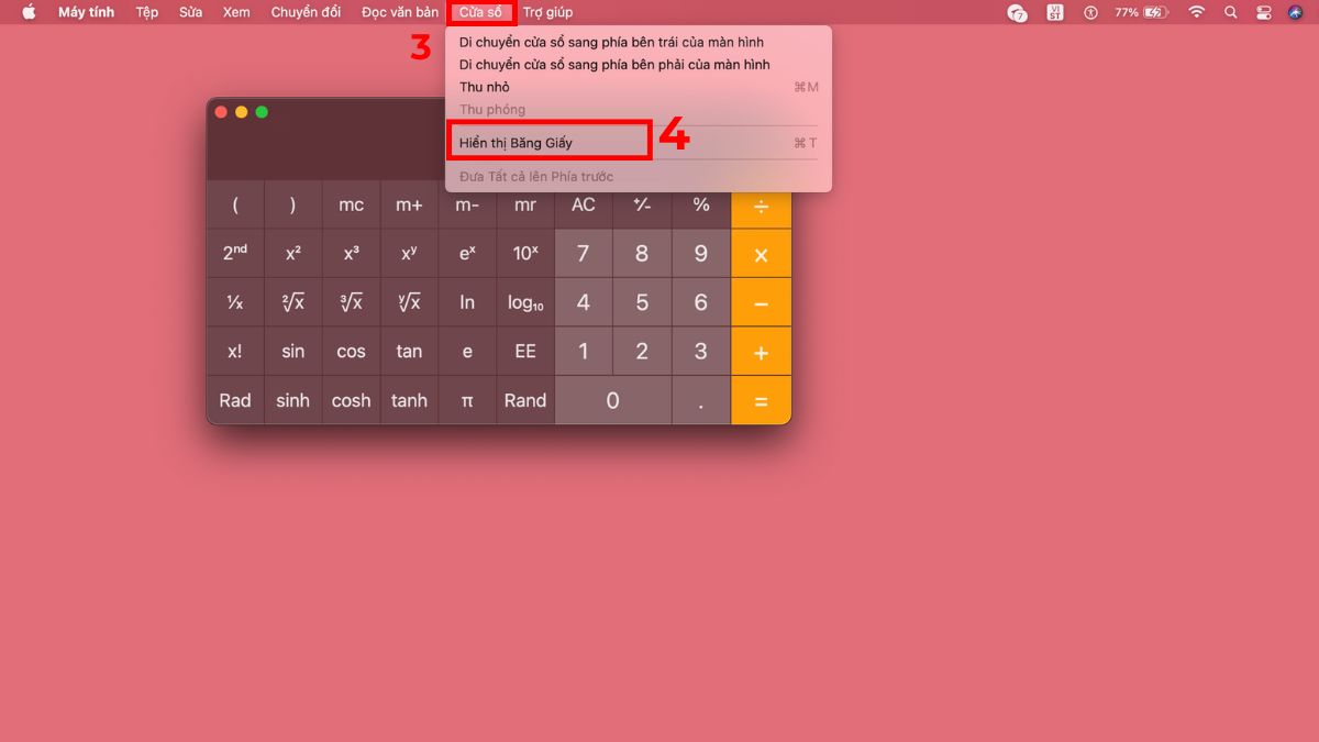 Cách kích hoạt Paper Tape trong Calculator bước 2