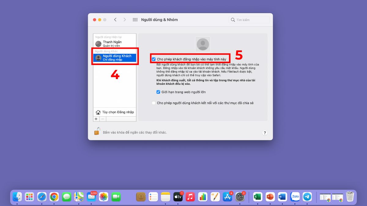 cách sử dụng MacBook bằng cách tạo tài khoản khách bước 3