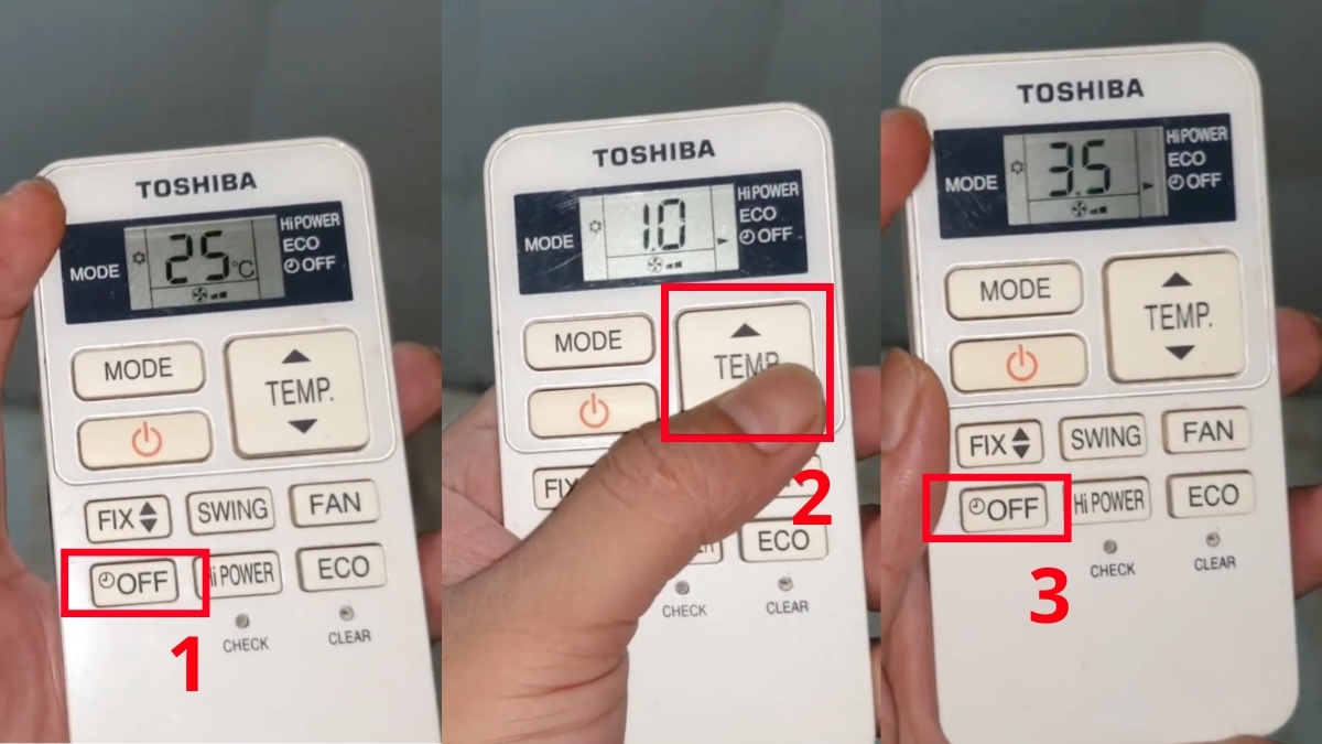 cách sử dụng remote máy lạnh toshiba để hẹn giờ tắt