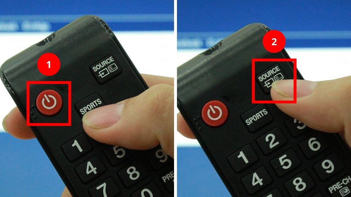 Cách sử dụng remote tivi Samsung đối với nút source bước 1