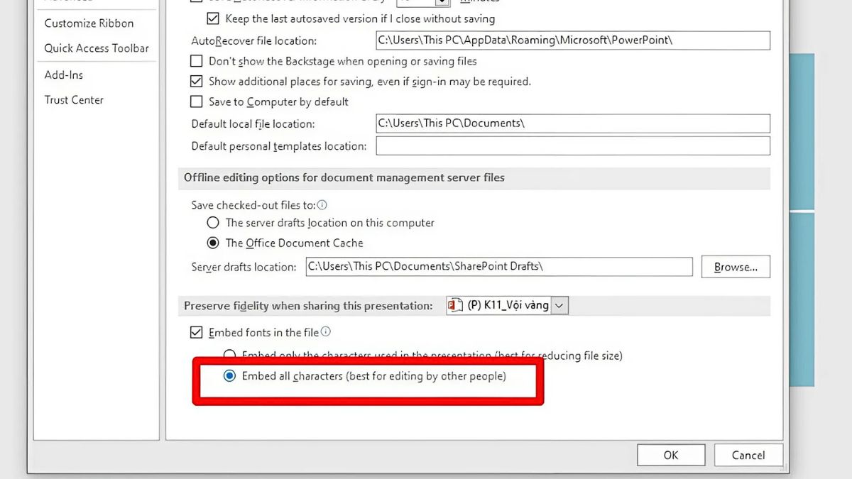 Cách sửa lỗi font chữ trong PowerPoint khi tải về - bước 3