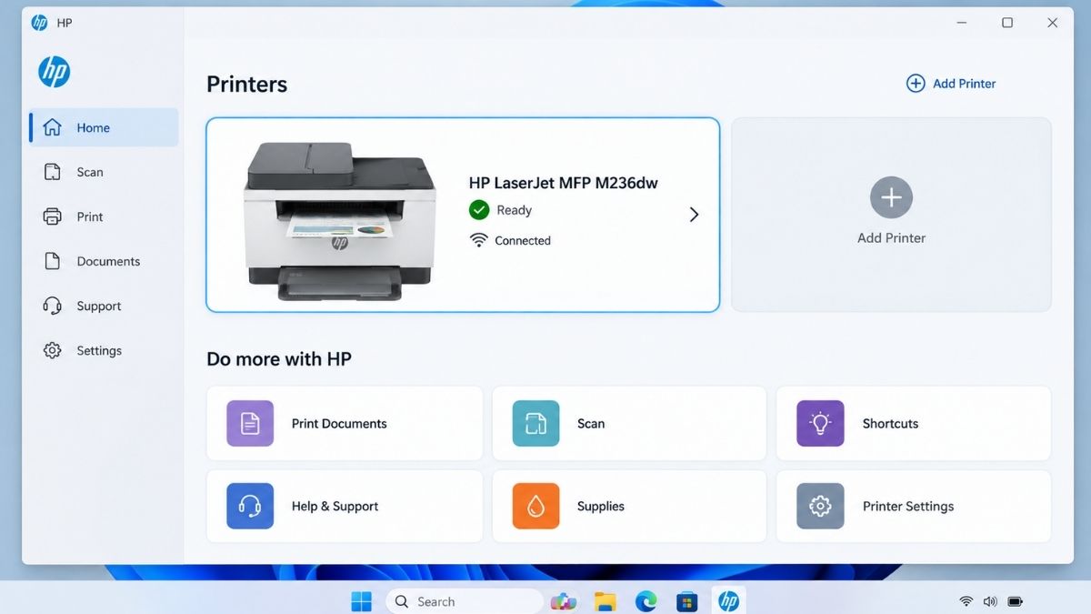 cách scan tài liệu bằng máy in HP bước 1