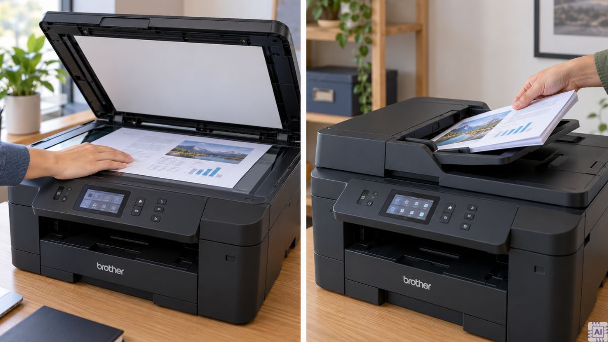 Cách scan bằng máy in Brother bước 1