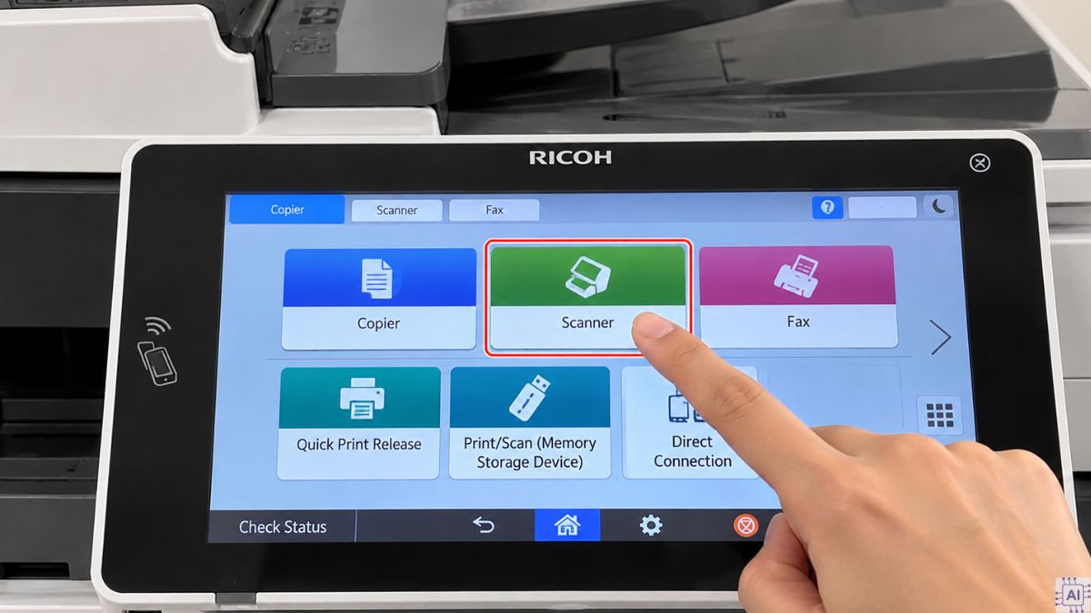 Cách scan bằng máy in Ricoh khổ lớn bước 2