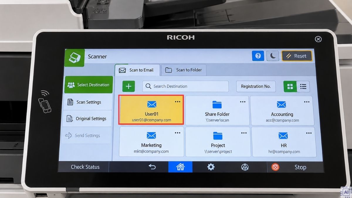 Cách scan bằng máy in Ricoh khổ lớn bước 3