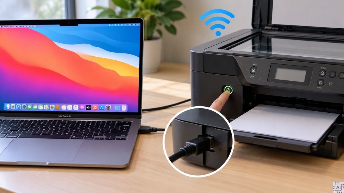 Cách scan tài liệu bằng máy in qua MacBook bước 1