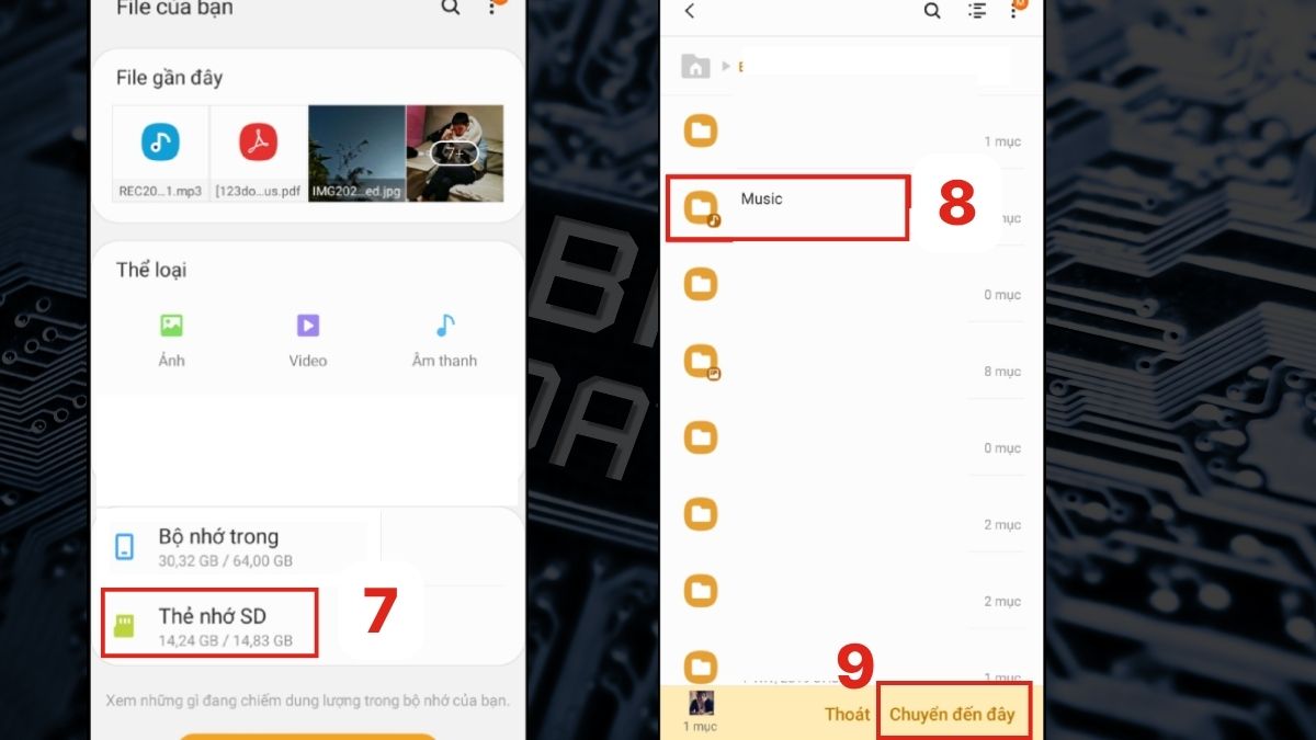 Cách tải nhạc vào thẻ nhớ bằng điện thoại - bước 3