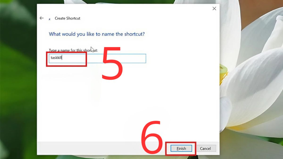 Cách tắt ứng dụng bị treo trên Win 10 bằng desktop shortcut bước 3