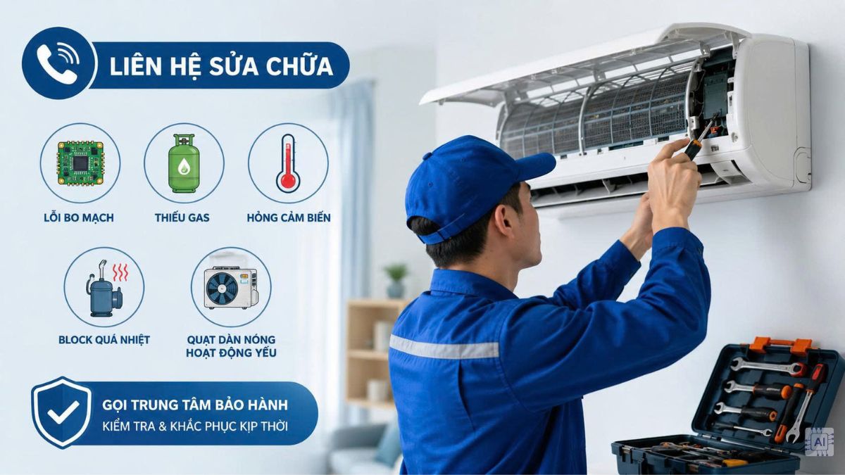 cách tắt chế độ tự ngắt của điều hòa bằng cách liên hệ sửa chữa