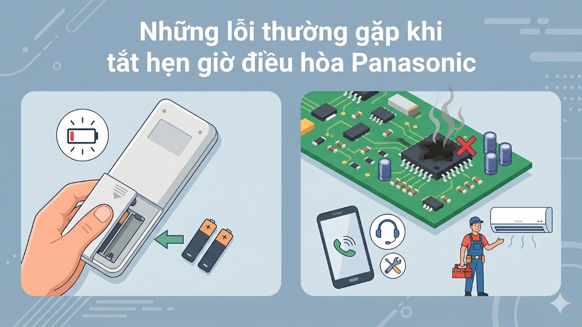 Những lỗi thường gặp khi tắt hẹn giờ điều hòa Panasonic