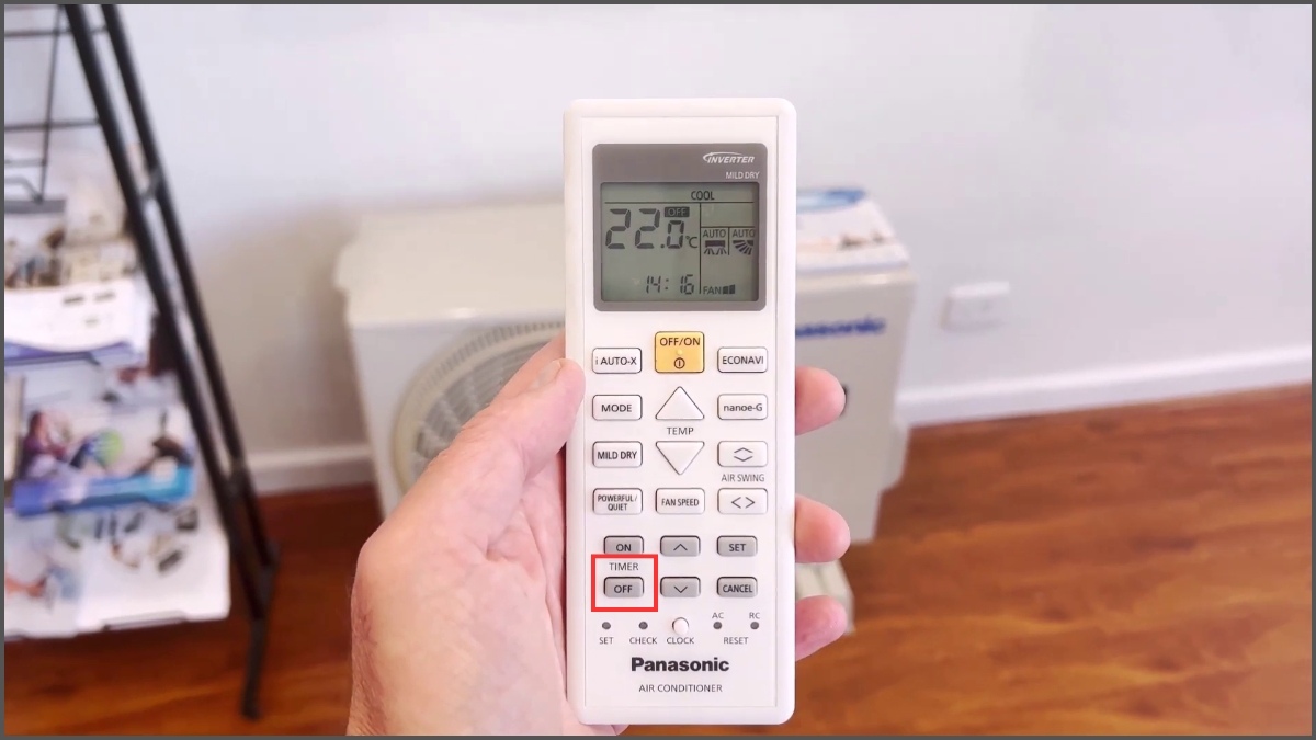 Cách tắt hẹn giờ điều hòa Panasonic bằng hẹn giờ tắt bước 1