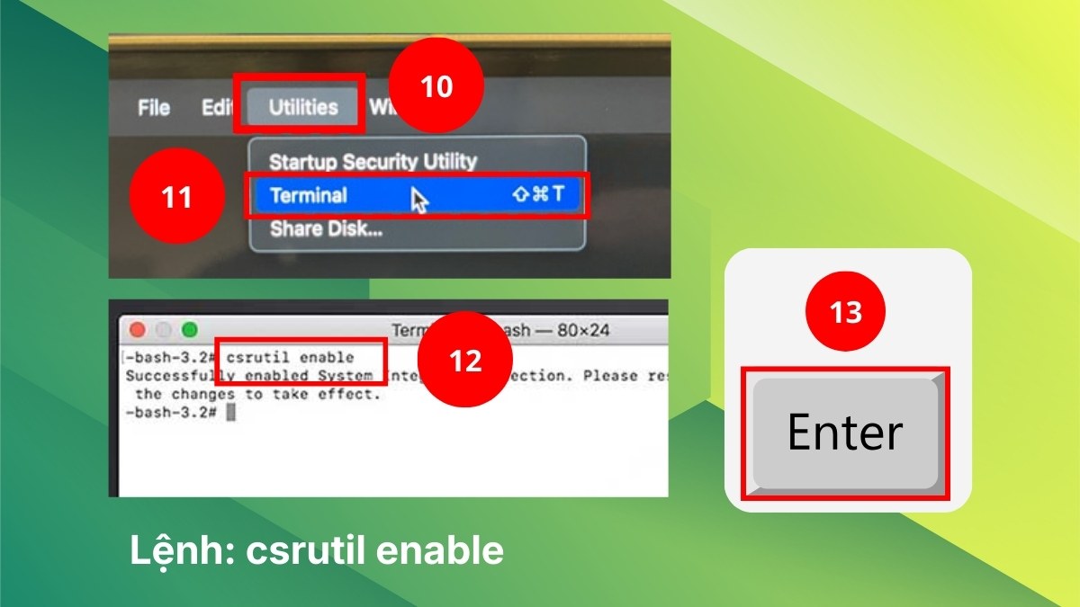Cách bật lại chức năng SIP trên Macbook bước 3