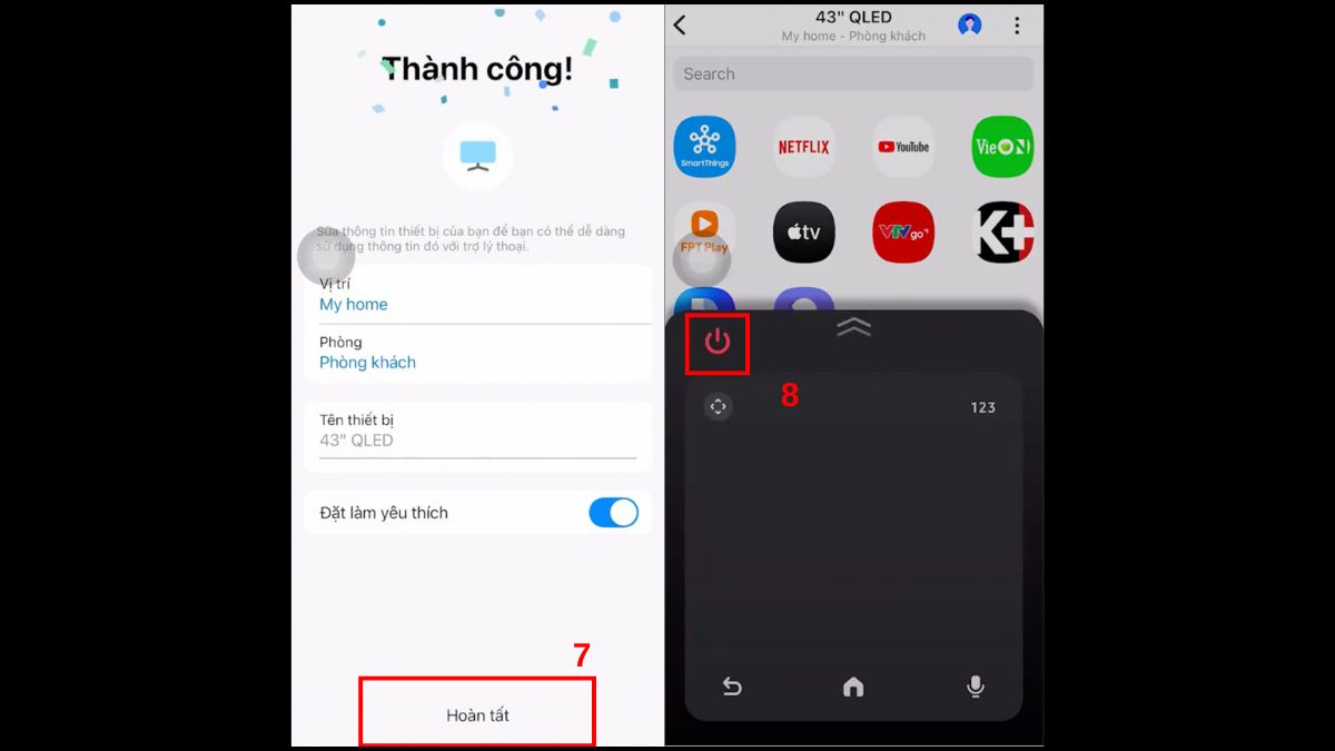 Cách mở tivi Samsung không cần điều khiển bằng ứng dụng bước 3