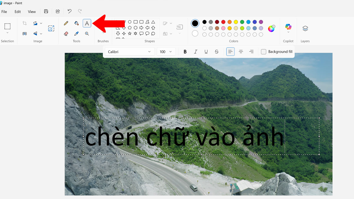 cách thêm chữ vào ảnh trên máy tính bằng phần mềm Paint