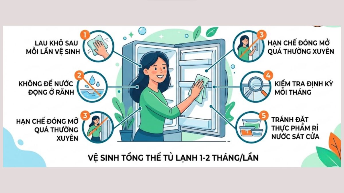 Kinh nghiệm giúp gioăng tủ lạnh sạch lâu hơn