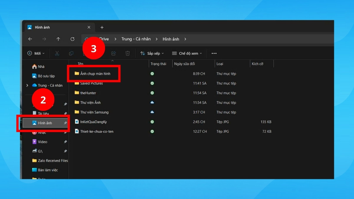 Cách xóa ảnh chụp màn hình trên máy tính bước 1 tiếp theo