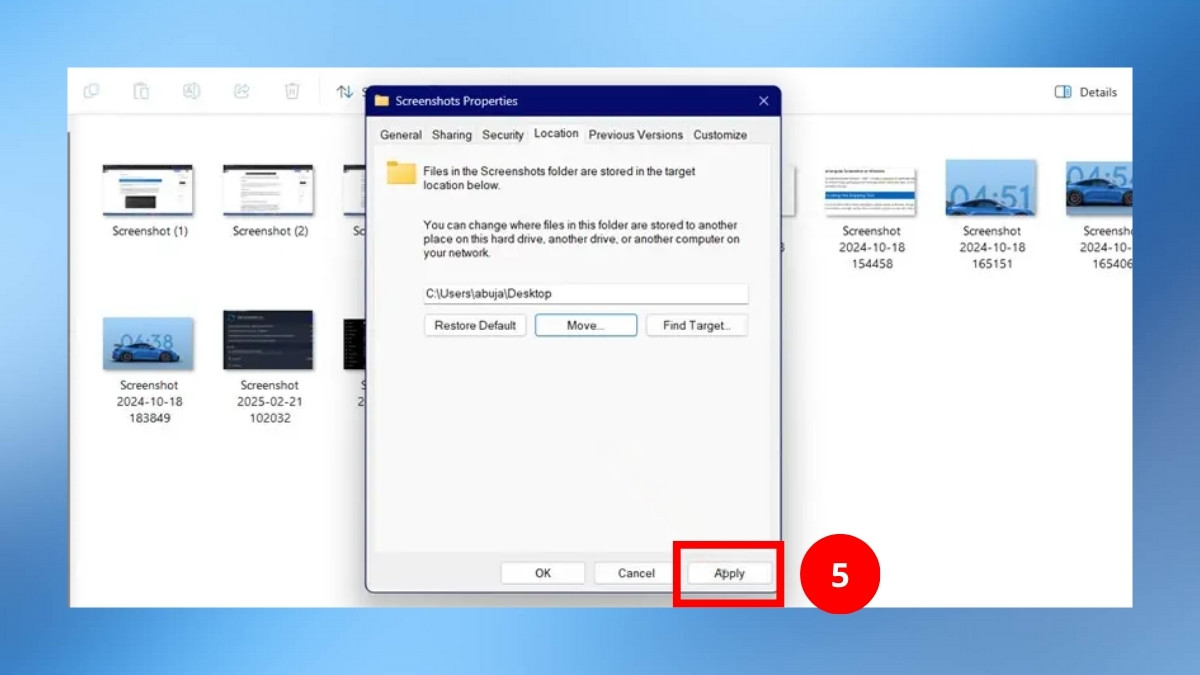 Cách hạn chế ảnh chụp màn hình bị lưu lung tung bước 3