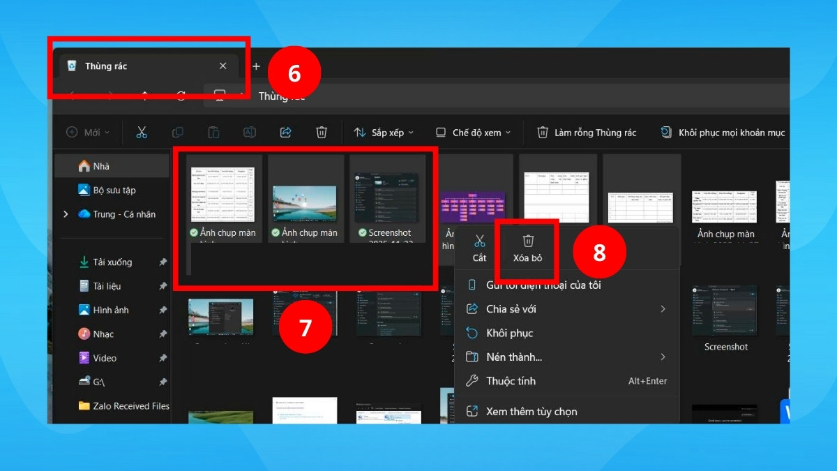 Cách xóa ảnh chụp màn hình trên máy tính bước 3