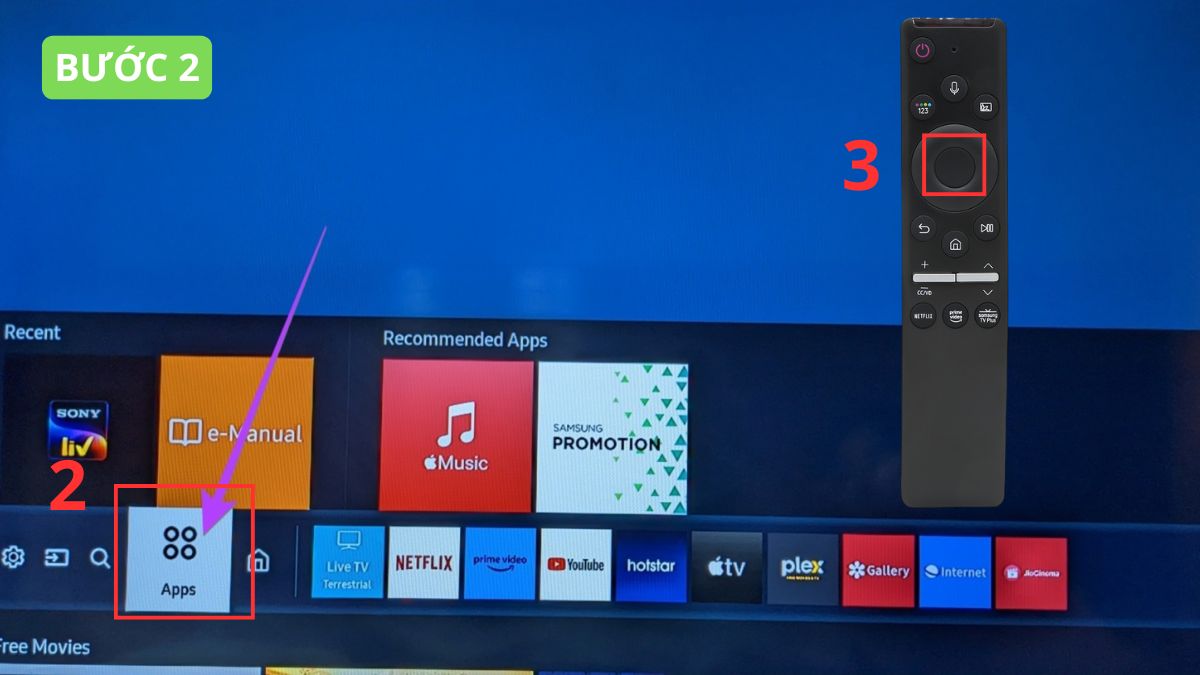 Cách xóa ứng dụng trên tivi Samsung chuẩn bước 2