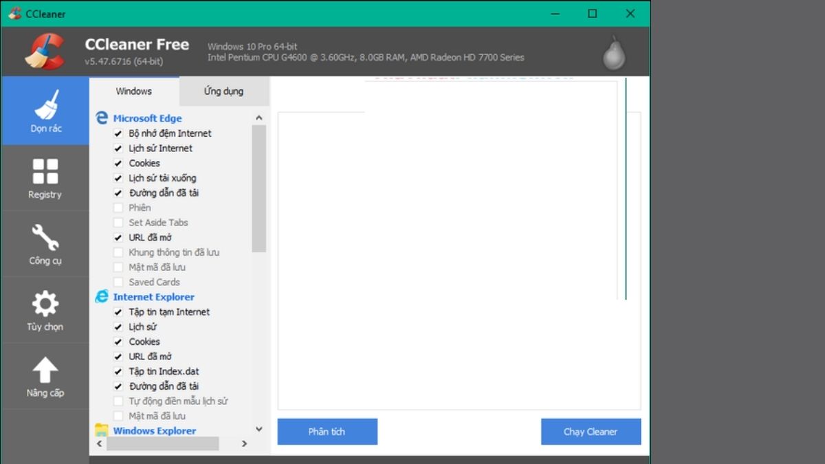 cách Xóa Avast Free Antivirus bằng CCleaner - bước 1