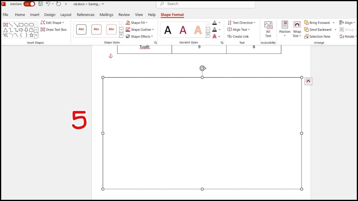 cách xoay ngang bảng trong Word bằng text box bước 2