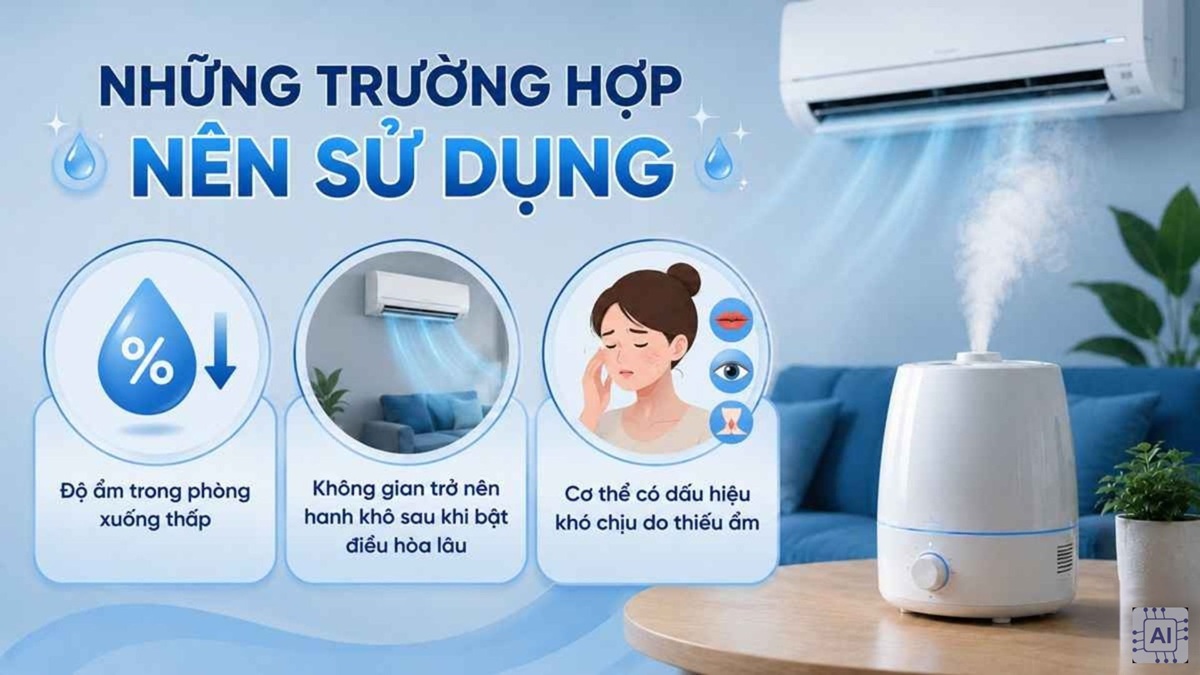 Có nên dùng máy tạo ẩm trong phòng điều hòa?