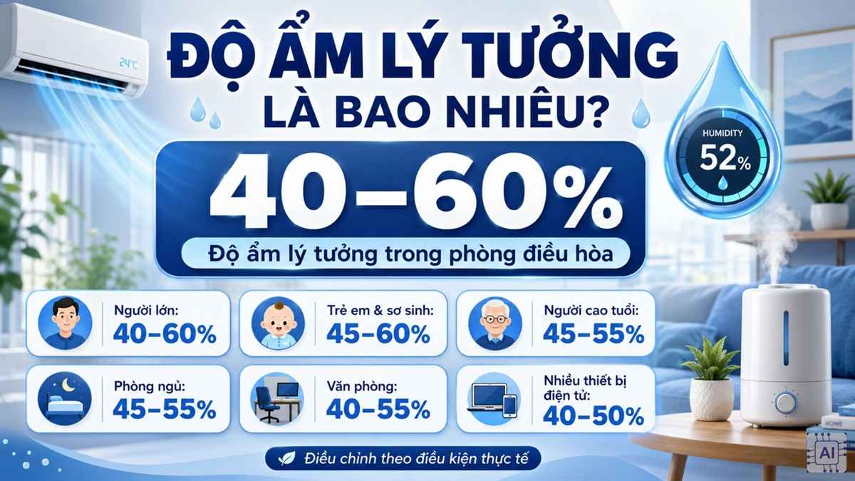 Độ ẩm lý tưởng là bao nhiêu?