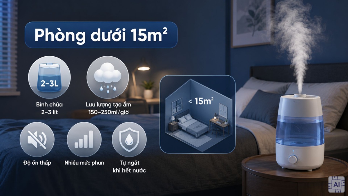 Cách lựa chọn máy tạo ẩm cho phòng nhỏ
