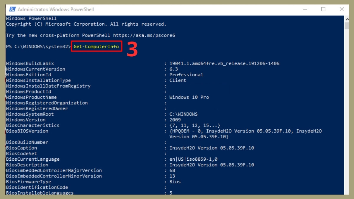 Sử dụng PowerShell bước 3