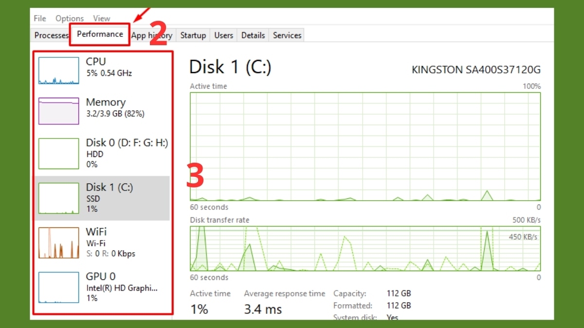 cách xem cấu hình là gì bằng task manager bước 2