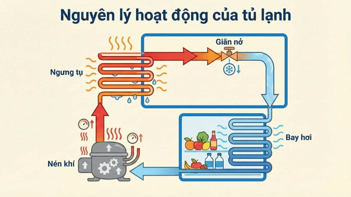 Nguyên lý hoạt động của tủ lạnh