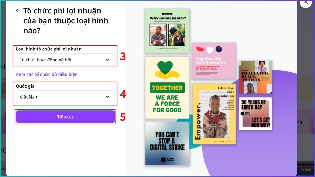 Cách đăng ký Canva Nonprofit bước 2