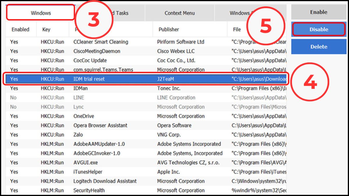 Tắt ứng dụng khởi động cùng Windows - bước 3