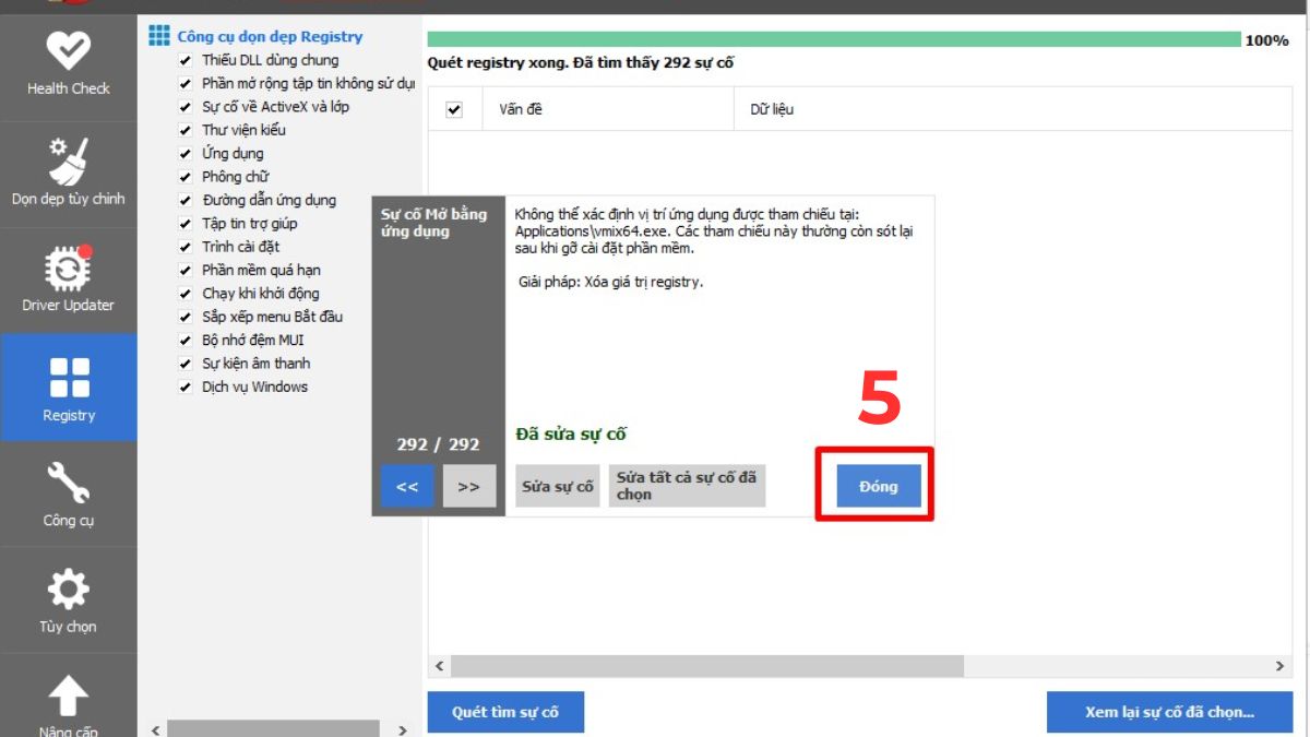 Dọn dẹp Registry trên CCleaner để tăng tốc máy tính - bước 3