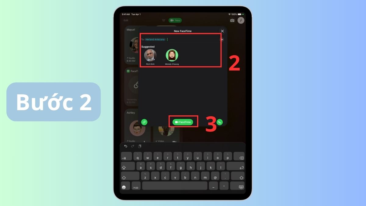 sử dụng Center Stage để bật/tắt facetime bước 2
