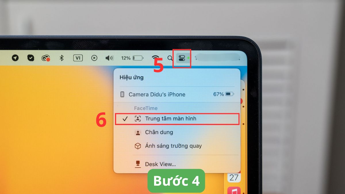 Khi dùng iPhone làm webcam qua Continuity Camera bước 4